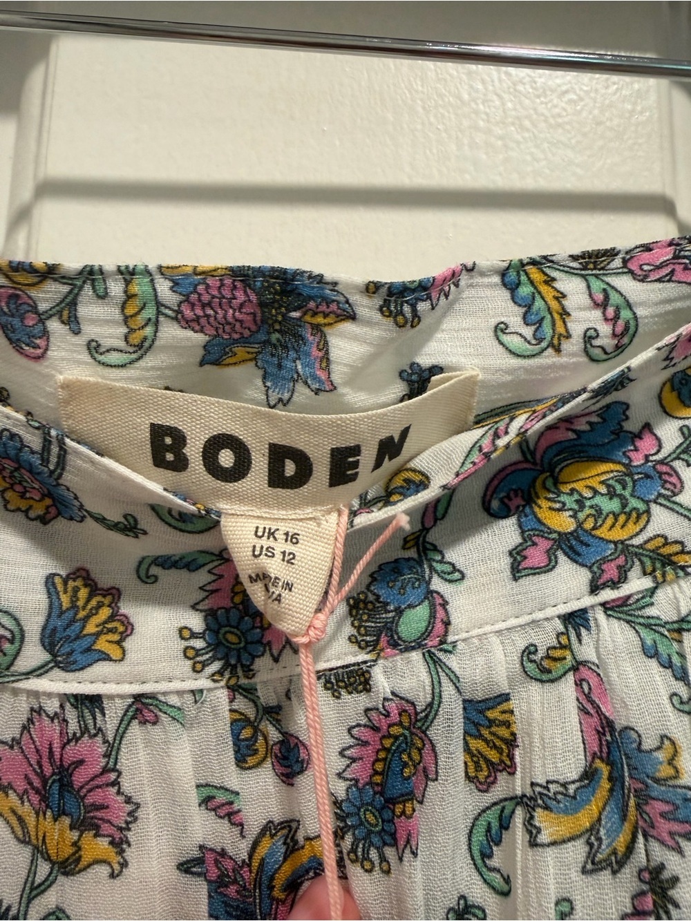 BODEN Womens Tie Waist Crinkle Mini Skirt NWT US 12 - Picture 4 of 6